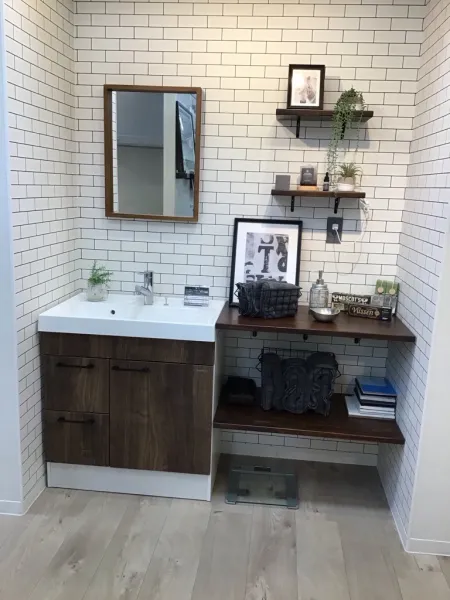 洗面台（洗面所） ウィット 間口75cm ウッドミディアムダーク SU1089の